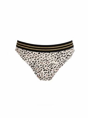 H&M Black & Gold Leopard Print Bikini Bottoms - Size 2, Like New